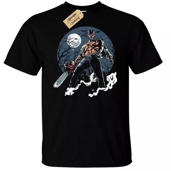 

bad night t-shirt men's halloween gothic horror chainsaw killer, White;black