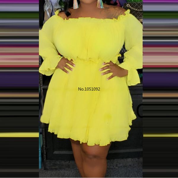 

casual dresses off shoulder yellow blue dress women plus size 5xl boho beach ladies party night club evening long sleeve vestidos x5ys, Black;gray