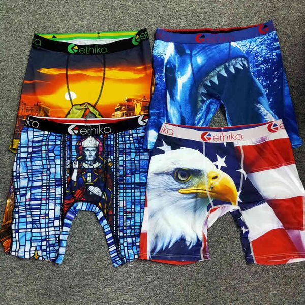 

boxers ethika underpants men promotion random styles beach shorts swim trunks underwear sports hip hop elasticity briefs knickers quick dry, Black;white