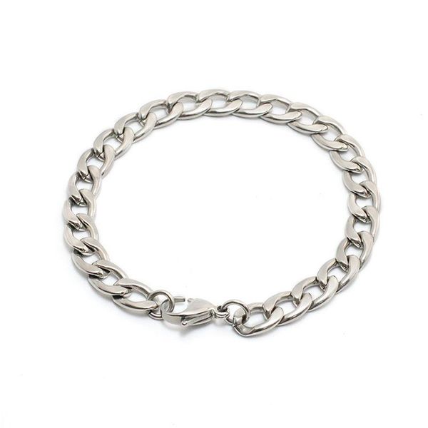

link, chain 7mm cuban link stainless steel fashion bracelet for men,boys,women, Black