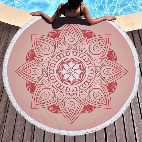 

towel 3d small fresh mandala round beach microfiber bath towels for adults printed table cover outdoor serviette blanket