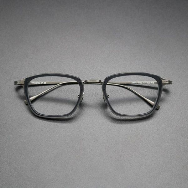 

fashion sunglasses frames vintage acetate titanium glasses frame men square myopia prescription optical eyeglasses women 2021 luxury eyewear, Black
