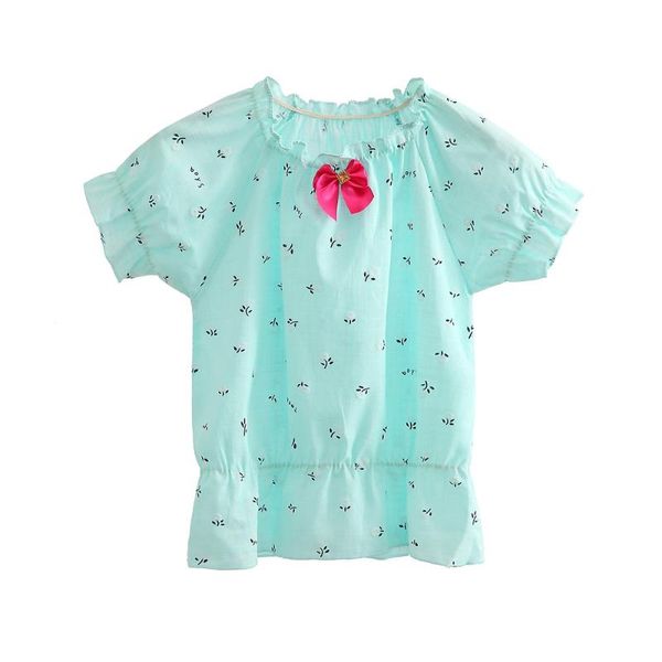 

girls and blouses summer cotton baby girl blouse casual short sleeve kids school print shirts children clothes, White;black
