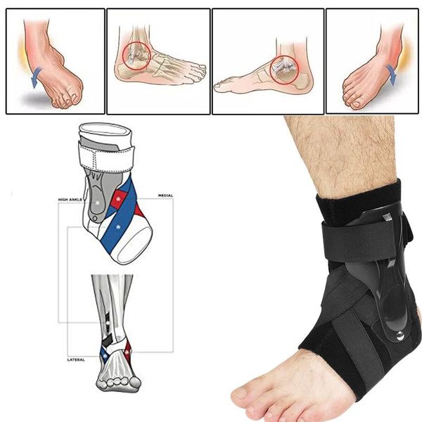 

protector toolsankle support brace compression sleeve elastic sport relief pain foot stabilizer guard durable ankle, Blue;black