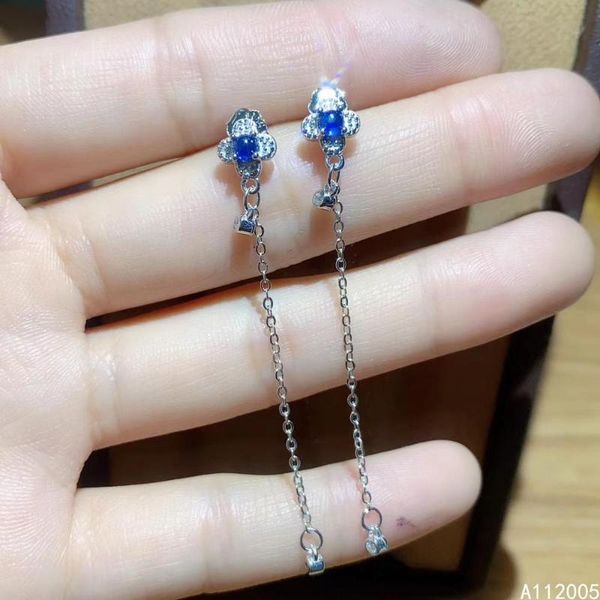 

other kjjeaxcmy fine jewelry 925 sterling silver inlaid natural gemstone sapphire female earrings eardrop support test, Golden;silver