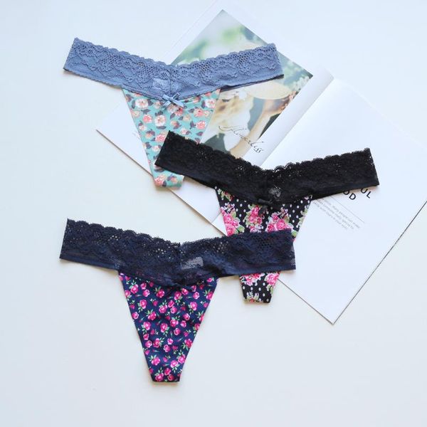

women's panties 3pcs underwear set women lace lingerie femme panty thong g string tanga t-back seamless 005, Black;pink