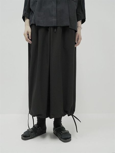 

men's pants straight leg 2021 large lovers' wear japanese trend black fashion crotch loose casual