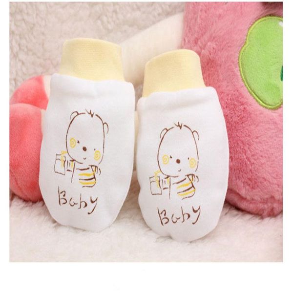 

winter baby gloves 1 pairs cute cartoon infant boys girls anti scratch born mittens fabric gifts hair accessories, Slivery;white
