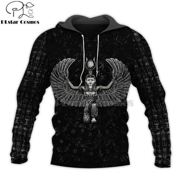 

men's hoodies & sweatshirts mysterious retro ancient horus egypt goddess pharaoh totem 3d hoodies/sweatshirt winter autumn funny long s, Black