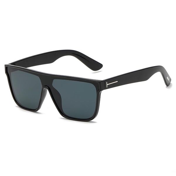 

classic square sunglasses women men vintage t metal decoration male female sun glasses one-piece mirror eyewear oculos gafas, White;black