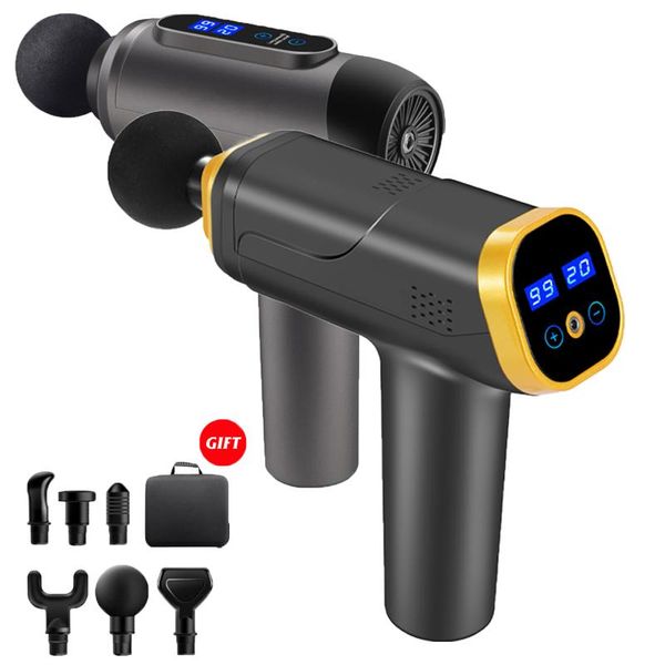 

massage gun lcd display deep muscle massager pain body neck exercising relaxation slimming shaping relie