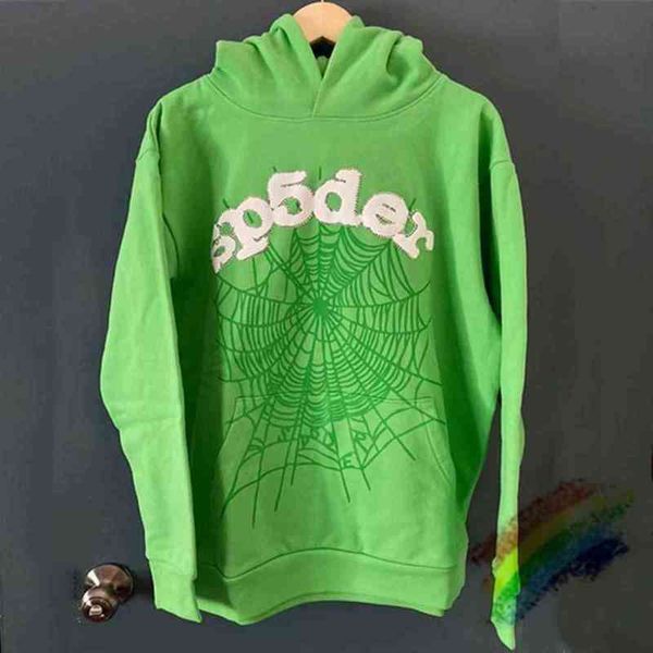 

foam printing sp5der young thug 555555 angel hoodi men women spider web pullover sweatshirts, Black