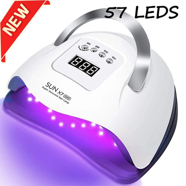 Asciuga unghie Asciugatrice SUN X7 MAX Lampada UV LED ad alta potenza per unghie Tutti gli smalti gel Sensore automatico Luce Art Manicure Tool NE