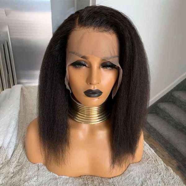 

synthetic wigs long yaki straight part lace front wth baby hair black heat resistant for women