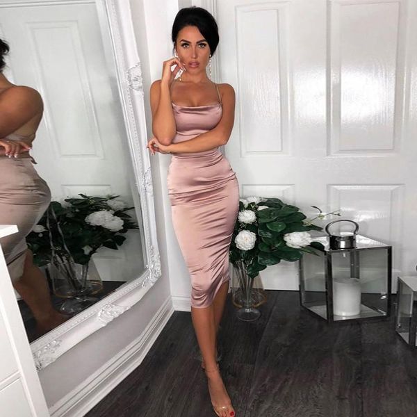 

vintage neon satin backless dresses women bodycon long midi lace up elegant outfits clothes vestido dress party summer casual, Black;gray