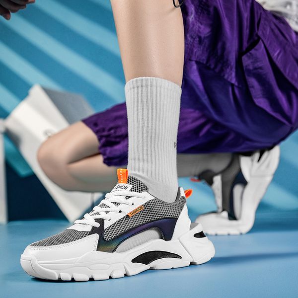 

summer casual shoes breathable mesh particles shock-absorbing hollow out sneakers men outdoor lazy youth walking flats size 39-44, Black