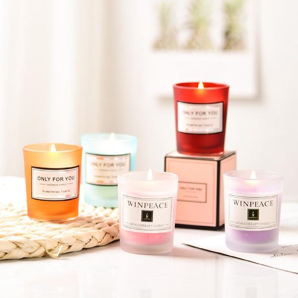 

candles scented candle glass candlestick romantic creative hand gift cup soy wax