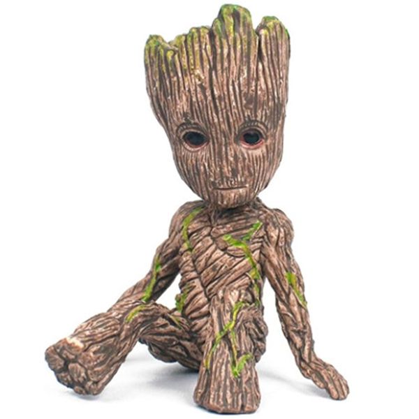 

resin grut little tree man baby galaxy guard hand made model wooden pot toy car decoration