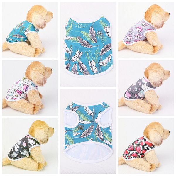 

6 color dog apparel sublimation pet clothes vest waistcoat spring summer pleasantly cool doggy vests ventilation non stick hair shirt for sm