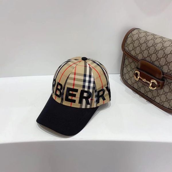 

spring and summer new hat men's and women's plaid b home baseball cap korean versatile brand ins net red cap fashion, Blue;gray
