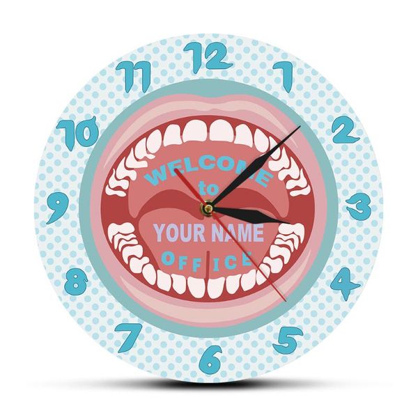 

wall clocks custom dentist name hygienist teeth clock dental care personalized business clinic decor dentistry art