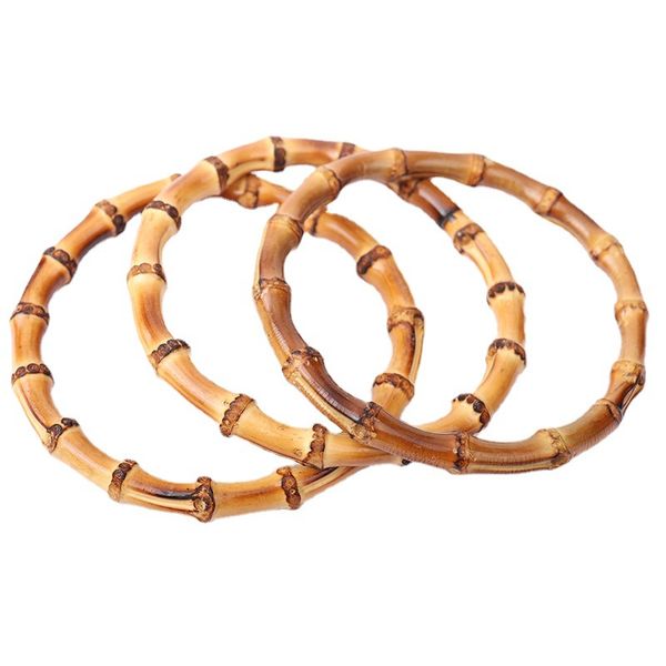 

bamboo ring handle connectors knot handmade bag diy rattan round handle root handles, Silver