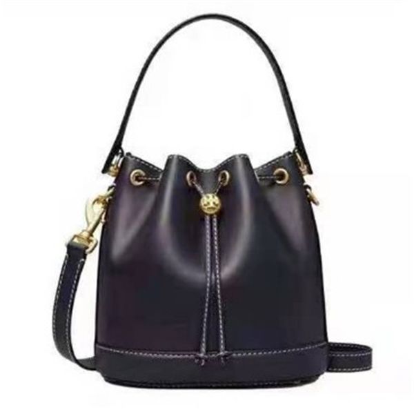 

designer new solid color buckle portable bucket women's single shoulder diagonal span drawstring necking bag handbags outlet