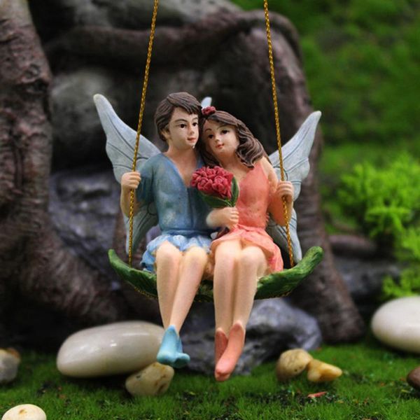 

garden hanging little doll pendant indoor outdoor fairy couple resin craftwork home wedding party decoration decorations