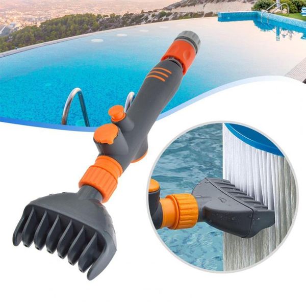 

pool & accessories cleaning brush handheld filter cleaner 6 holes anti-leak ergonomics for outdoor tub