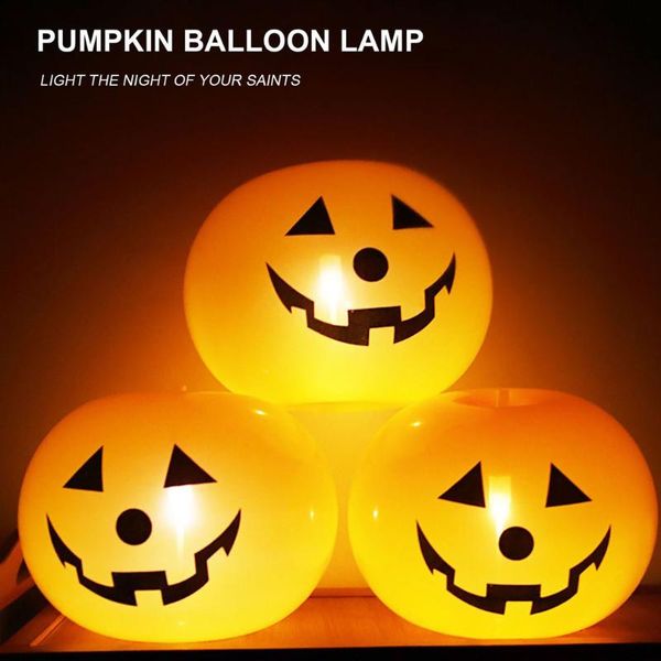 

strings 5xballoons halloween led light balloons orange pumpkin lantern holiday supplies for yard lawn garden decoration