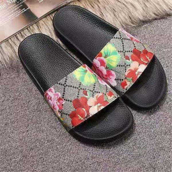 

designer men women slipper stylish and beautiful shoes snake print slide summer wide flat sandals with box, Black