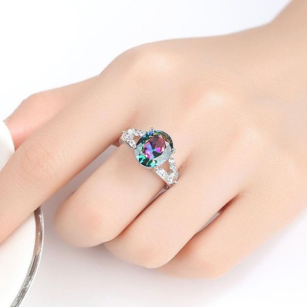 

wedding rings luxury style colorful zircon copper four design cz ring jewelry women's engagement party accessory r003, Slivery;golden