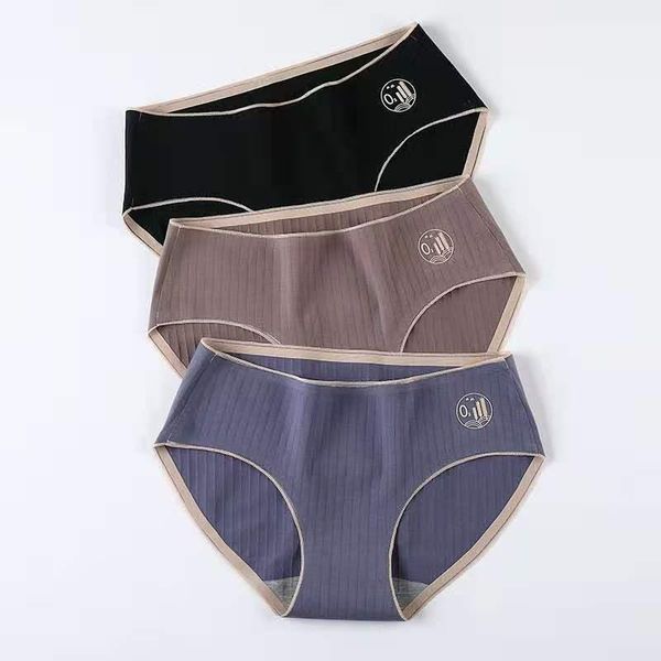 

women underwear cotton mid waist lingerie sweet color girl under pants briefs female comfortable panty women's panties, Black;pink