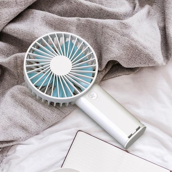 

electric fans mini desk fan hand held 4000 mah personal usb powered stronger wind with 3 settings 6 - 20 hr long battery life-white