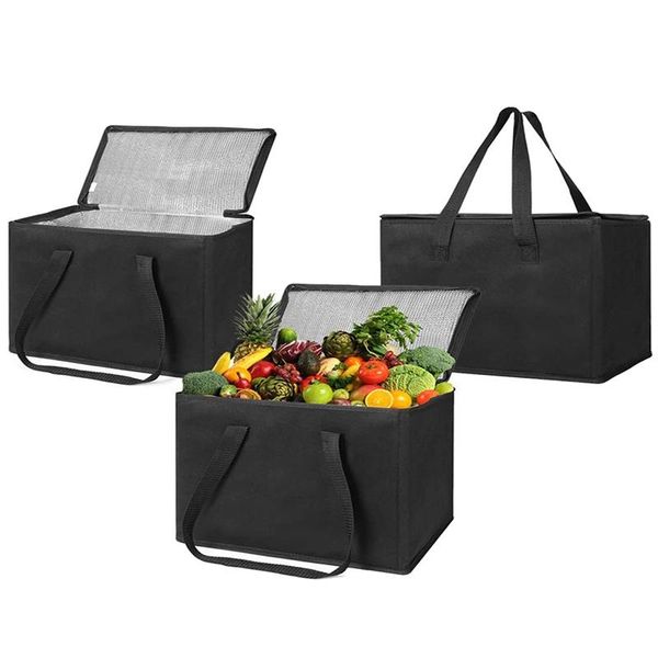 

pack foldable cooler bag portable cake insulated aluminum foil thermal box waterproof ice delivery dinnerware sets