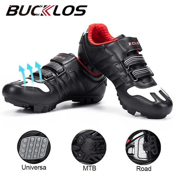 

professional bicycle shoes mtb self-locking racing sneakers road bike men shoe breathable women cycling footwear, Black