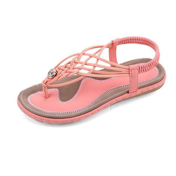 

sandals shoes woman sandalie summer women flip flops bohemia flat causal ladies footwear solid sandalias, Black