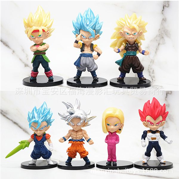 

7 seven dragon beads hand-made model q version super saiya monkey king magic man tranx toy doll ornaments