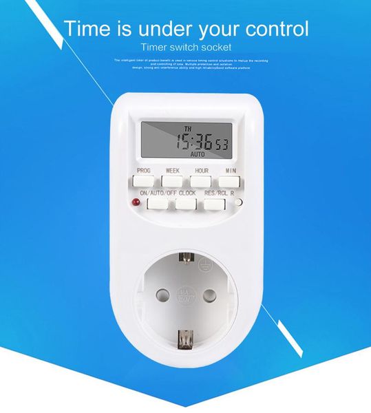 Digital Timer Switch Energy Saving Adjustable Programmable Setting of Clock/ On/