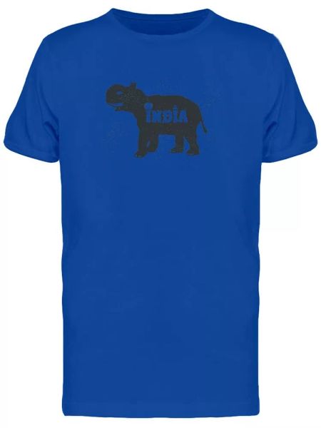 

india elephant silhouette tee men's -image by shutterstock, White;black