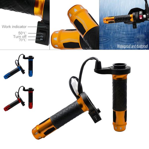 

handlebars 12v motorcycle warm handbar grip motorbike atv scooter electric heated grips 22mm 7/8 inch aluminum handlebar hand warmer