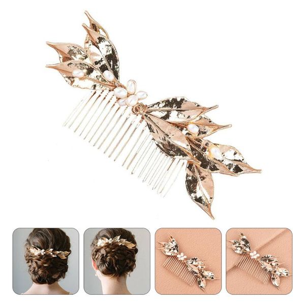 

hair brushes bride wedding pearls comb accessory bridal leaf side jewelry, Silver