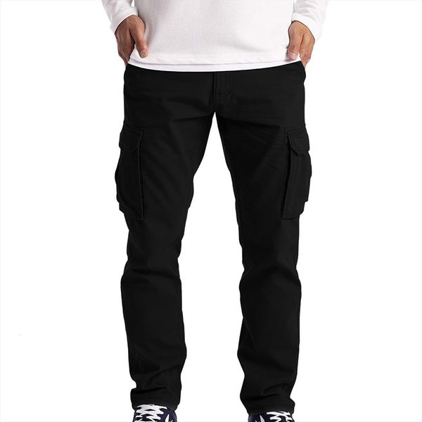 

cargo trousers work wear women pants combat safety 6 pocket full pantalones hombre spodnie dresowe, Black