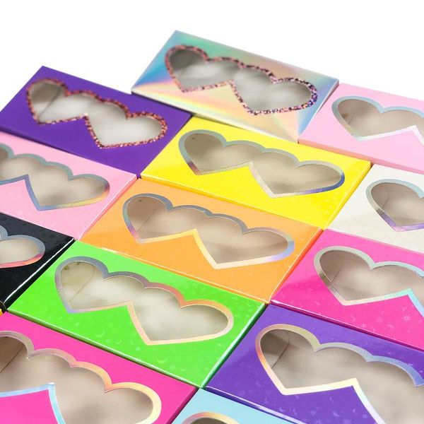 

false eyelashes 50/pcs wholesale paper eyelash packaging box lashes custom logo faux cils 25mm mink pink cases