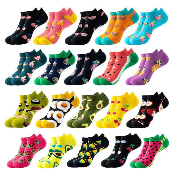 

men's socks spring and summer thin boat pattern trendy women's individual packaging, Black