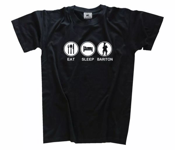 

eat sleep baritono tuba strumento musicale musica t-shirt s-xxxl, White;black
