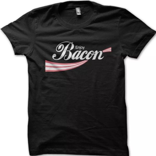 

Enjoy Bacon funny t-shirt 9002, White;black