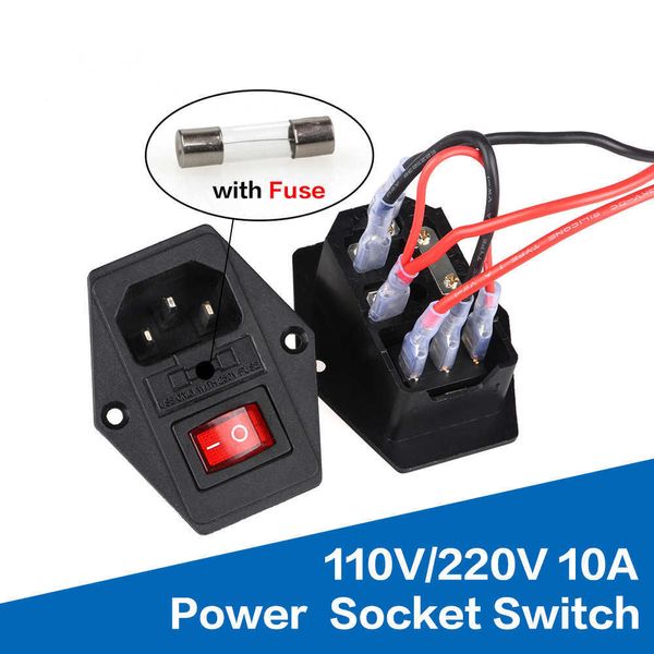 

rocker iec 3 pin 320 c14 inlet sockets connector plug 10a 250v ac power switch