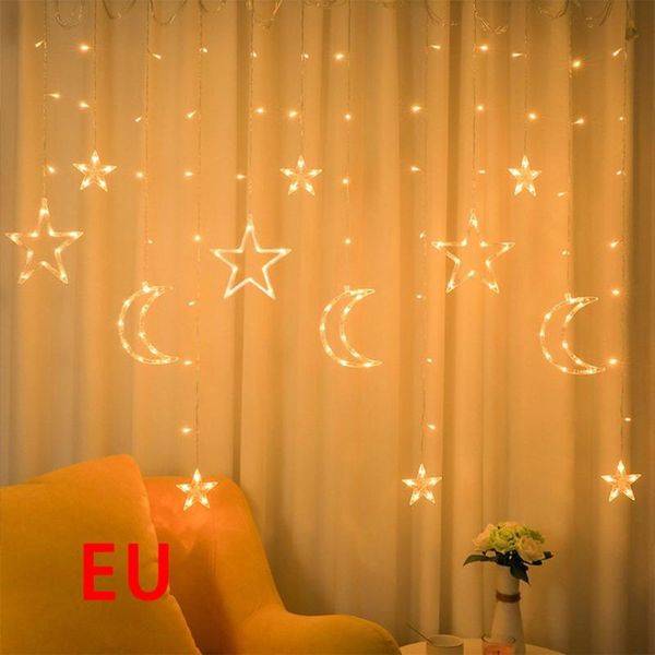

led stars moon curtain lights starry bedroom living room decoration lamp romantic creative string strips