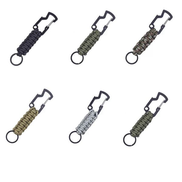 

cords, slings and webbing keychain camping survival kit military paracord cord rope emergency knot bottle opener key chain ring carabiner ed